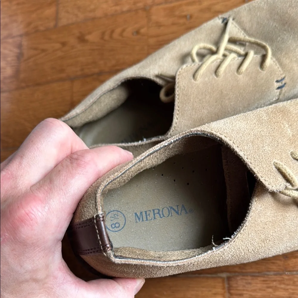 Men's Suede Casual Lace-Up Shoes in Beige